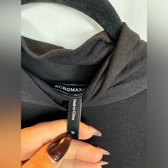 BCBGMAXAZRIA Essential Long Sleeve Turtleneck Dress Black Size Medium NWT - Picture 7 of 11